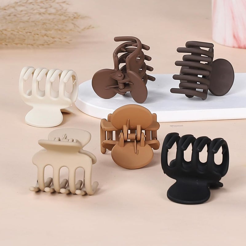 USDNICE 6 Pcs Hair Clips Small Claw Clips for Thin Hair Medium Matte Non-slip Hair Accessories for Women and Girls (Coffee) - Image 3